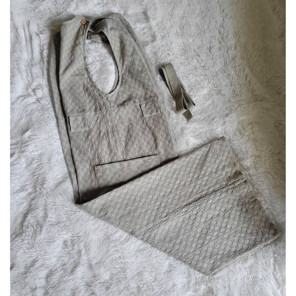 Free People Sage Green  She's A Catch Wide Leg  Sleeveless Jumpsuit -S - Picture 5 of 11